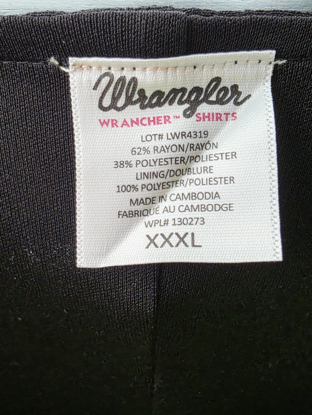 Wrangler Black Top with Branded Neck Label